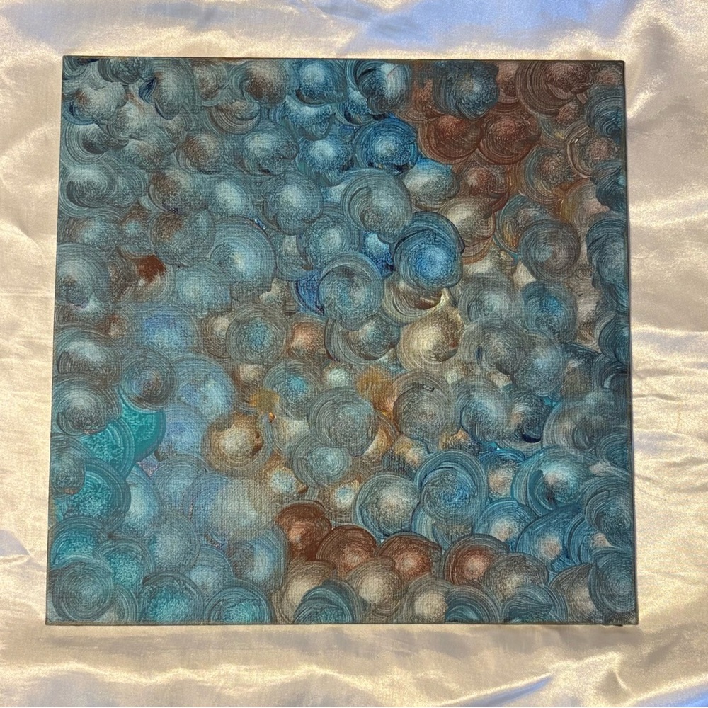 Abstract Blue and Brown Canvas Art